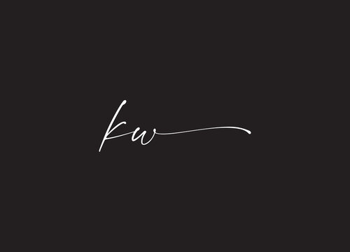 KW  logo design vector template