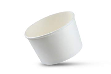 Eco friendly recycling paper packing for fast food, template.  Circle box or cap isolated on white. Full Depth of field. Focus stacking. Png