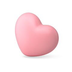 Pink heart balloon holiday congratulations air design 3d icon realistic vector illustration