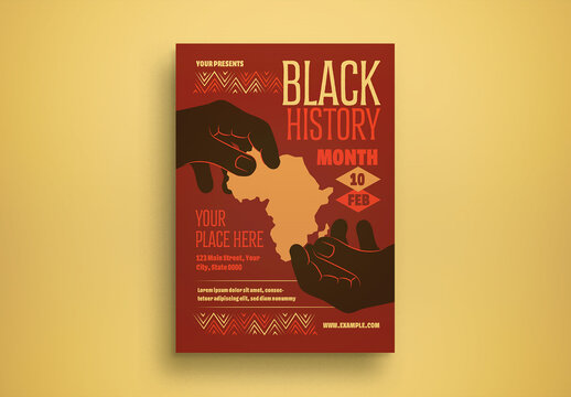 Brown Modern Black History Month Flyer Layout