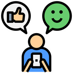 Fototapeta premium happy filled outline style icon