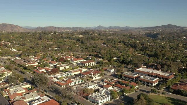 Aerial view of Rancho Santa Fe, a wealthy community in San Diego, California.