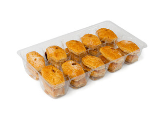 Small Italian Puff Pastry Isolated. Puff Pastries Biscuits, Mini Sweet Bakery