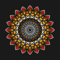 Modern mandala art vector design with a beautiful mix of colors, suitable for all advertising design needs, both for business card designs, banners, brochures and others. EPS format files