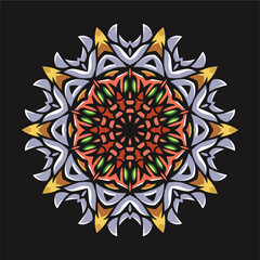 Modern mandala art vector design with a beautiful mix of colors, suitable for all advertising design needs, both for business card designs, banners, brochures and others. EPS format files