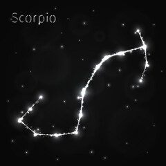 Scorpio silhouette of lights
