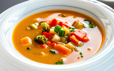 Photo of bowl of vegetables soup