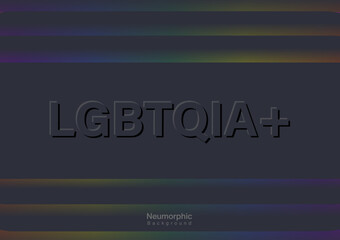 Neumorphic Backgrounds and Backdrops Square and 
LGBTQ pattern, black tone, layered, minimal style background, technology illustration, modern and business, template and banner assembly for products.