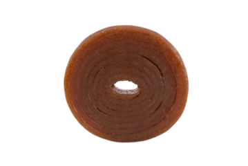 Apple pastille roll isolated on transparent background.
