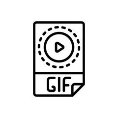 Black line icon for gif file