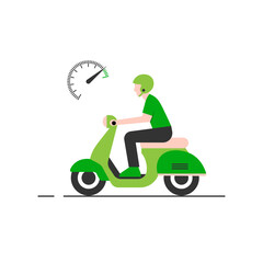 Green Flat Scooter Delivery Driver 3