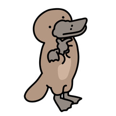 疑問な表情のカモノハシ
