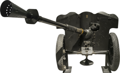 Isolated PNG cutout of an anti-tank artillery cannon from Word War II  on a transparent background, ideal for photobashing, matte-painting, concept art
