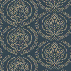 Vintage textile fabric design pattern. foliage seamless decorative pattern
