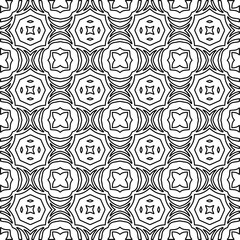 Stylish texture with figures from lines.
Abstract geometric black and white pattern for web page, textures, card, poster, fabric, textile. Monochrome graphic repeating design. 