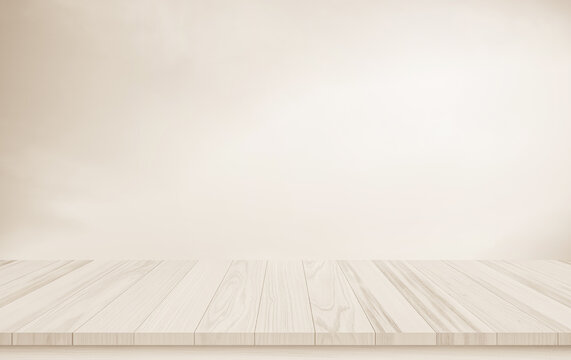 Wooden terrace the blurred and Christmas background concept. Wood white table top perspective in front of natural in the sky with light and mountain blur background image for product display montage.