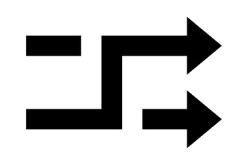 Black arrows with intersection icon. Shuffle icon. Random symbol. Vector isolated on white background. EPS 10