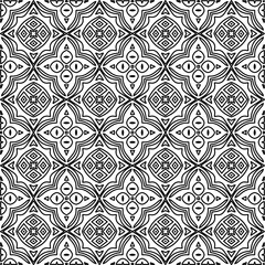 Stylish texture with figures from lines.
Abstract geometric black and white pattern for web page, textures, card, poster, fabric, textile. Monochrome graphic repeating design. 