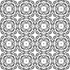 Stylish texture with figures from lines.
Abstract geometric black and white pattern for web page, textures, card, poster, fabric, textile. Monochrome graphic repeating design. 