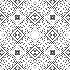 Stylish texture with figures from lines.
Abstract geometric black and white pattern for web page, textures, card, poster, fabric, textile. Monochrome graphic repeating design. 