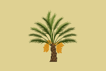 Illustration vector graphic of date palm tree