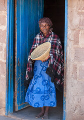 portrait of young african woman in the village