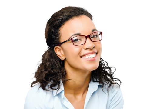 PNG of a young african businesswoman isolated on a PNG background.