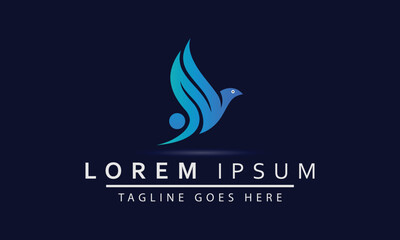 Falcon Bird Logo abstract design vector template. Flying Eagle logotype concept icon.