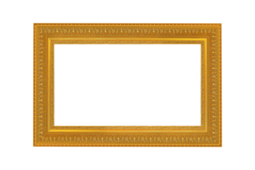 Gold Picture frame isolated on white background