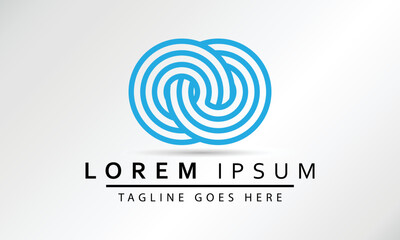 United two abstract rings to create a symbol of infinity, logo template. To marriage agencies and business companies.