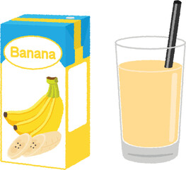 バナナジュースのイラスト
