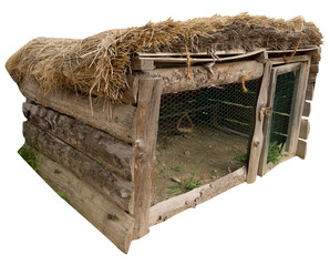 Isolated PNG cutout of a traditional Korean henhouse on a transparent background, ideal for photobashing, matte-painting, concept art © NomadPhotoReference