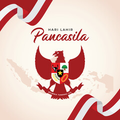 Hapyy birthday Pancasila day design template