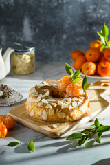 cake with tangerines and almond
