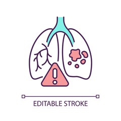 Respiratory disease RGB color icon. Pulmonary illness. Lung cancer. Oncology. Carcinoma. Chronic condition Isolated vector illustration. Simple filled line drawing. Editable stroke