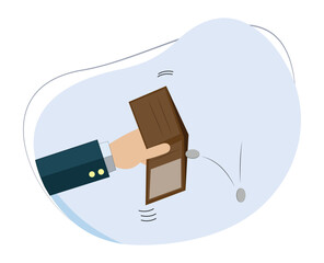 cartoon vector businessman holding an empty wallet