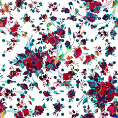 Lovely seamless spring roses pattern