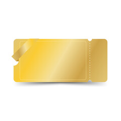 golden ticket blank coupon template vector illustration