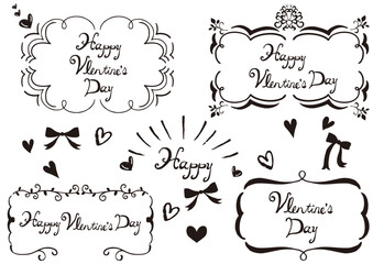 バレンタイン　手描きフレーム1