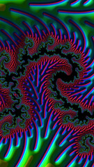 Artistic and imaginative digitally designed abstract 3D fractal background