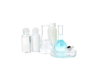 Concept of bodycare, beauty products, isolated on white background