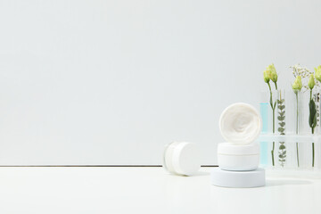 Concept of bodycare, beauty products, space for text