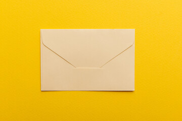 Envelope on the yellow background