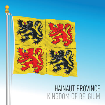 Hainaut Province flag, Kingdom of Belgium, vector illustration