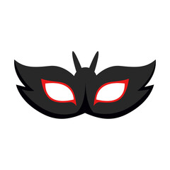 Design for creepy mask of bat with wings isolated on white background. Halloween mask for children vector illustration. Halloween, holidays concept