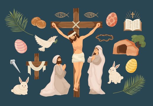 Easter Illustrations Religious Christian Easter Vector Elements