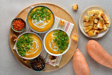 Vegetarian creamy sweet potato soup