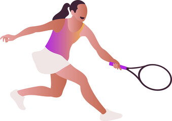 Fototapeta na wymiar Young woman playing tennis on court