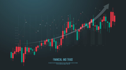 Obraz premium Trend line of Trading bar chart, a Stock market trend and forex trading bar charts concept design for financial investment, Economic trends chartໃ
