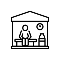 Black line icon for isolated